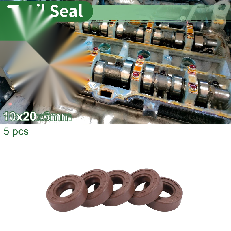 Oil Seal 10x20x6mm Fluorine Rubber Seal Ring Rotary Shaft