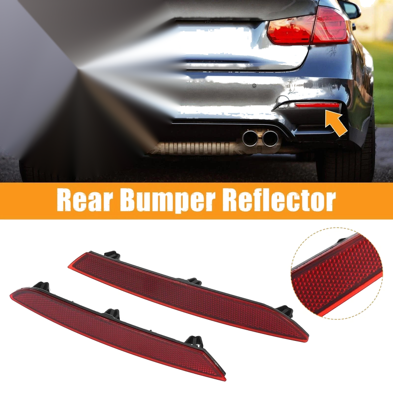 BMW Pair Rear Bumper Reflector Strip Cover Left Right Side