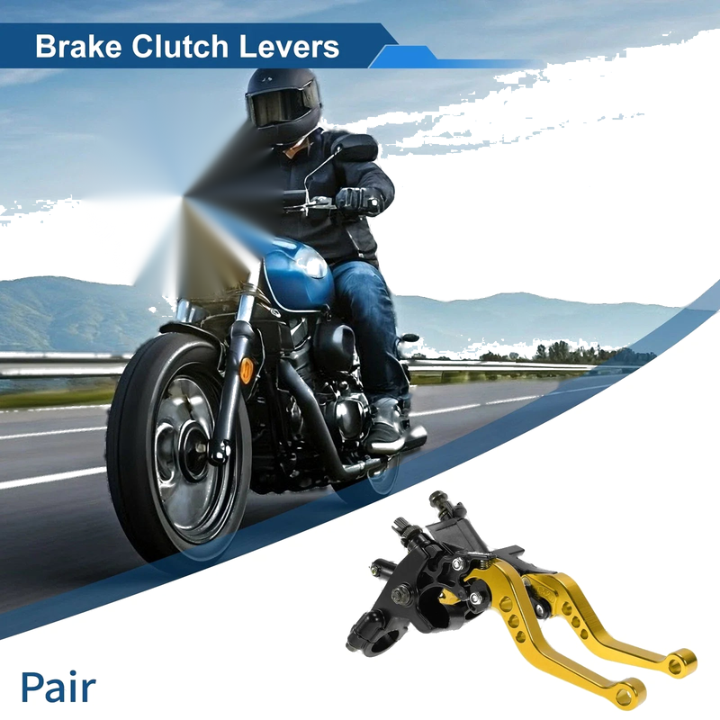 Honda Solid Gold Tone Adjustable Short Brake Clutch Levers