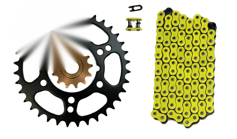 Polaris Scrambler 500 4x4 Yellow 520x76 Drive Chain, 2 x 13/36 Sprockets