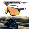 1 Pc Motorcycle Riding Goggles Red Black Tri-Acetyl Cellulos PC