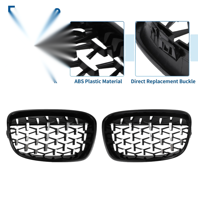 BMW 1 Series Half Chrome Silver Tone Front Upper Bumper Grille Grill