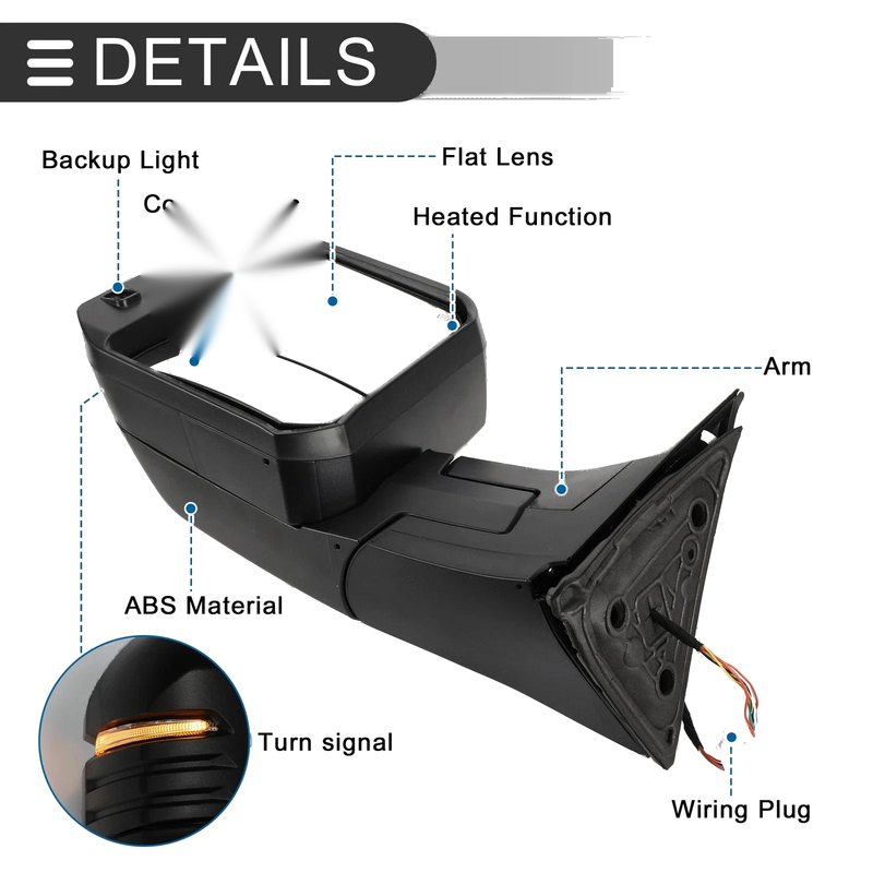 Toyota Tundra (2022-2023) 1 x Set Folding Towing Side Mirrors