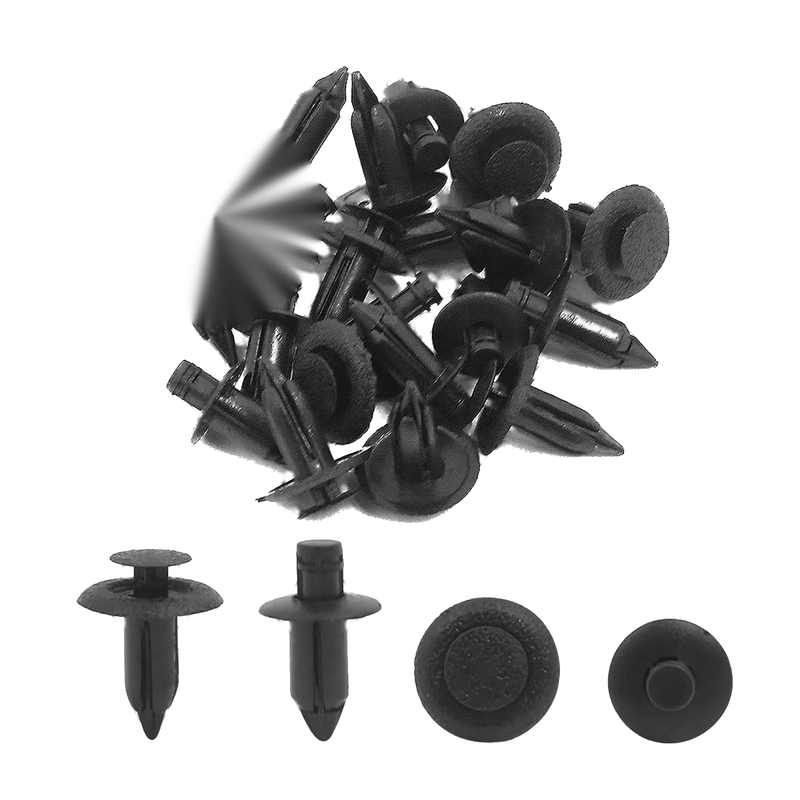 Suzuki 20 x Black Plastic Door Fastener Clips (6mm 7mm Hole)