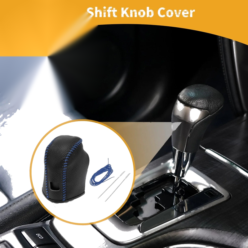 Nissan Altima (2019-2024) Pebbled Black Blue Car Gear Shift Knob Cover