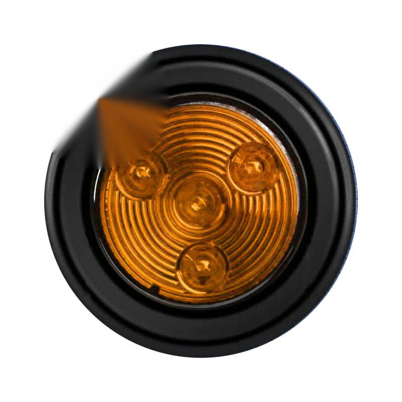 2" Round LED Light Trailer Side Marker Clearance Grommet Amber