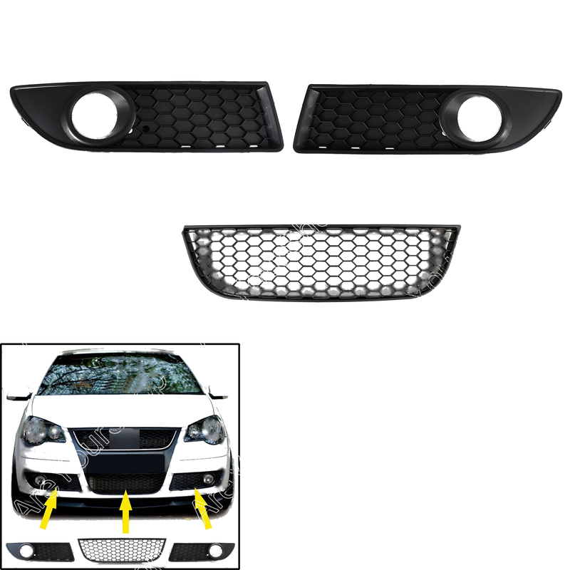 VW Polo 9N3 GTI Front Lower Grille Honeycomb Style (2005-2009)