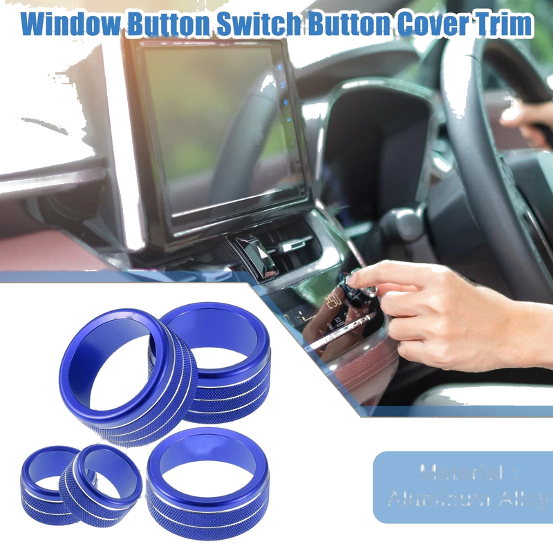 Toyota Tundra (2014-2021) - 5 pcs Blue AC Volume 4WD Switch Knob Cover
