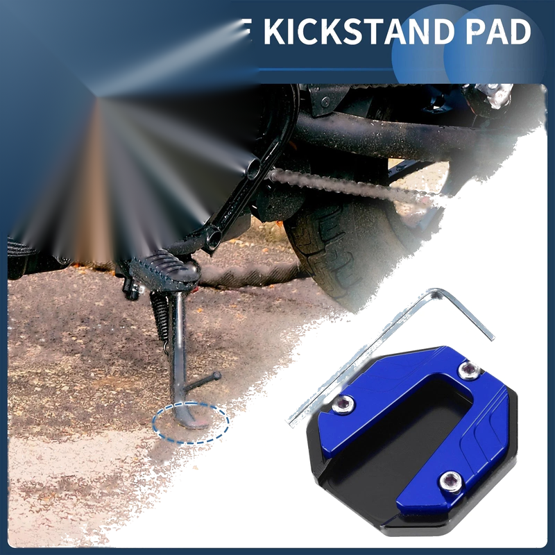 Motorcycle Kickstand Pad 1 Aluminum Alloy Blue