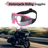 Motorcycle Riding Goggles Silver Tone Lens Pink Frame PC PU Cycling Sunglasses