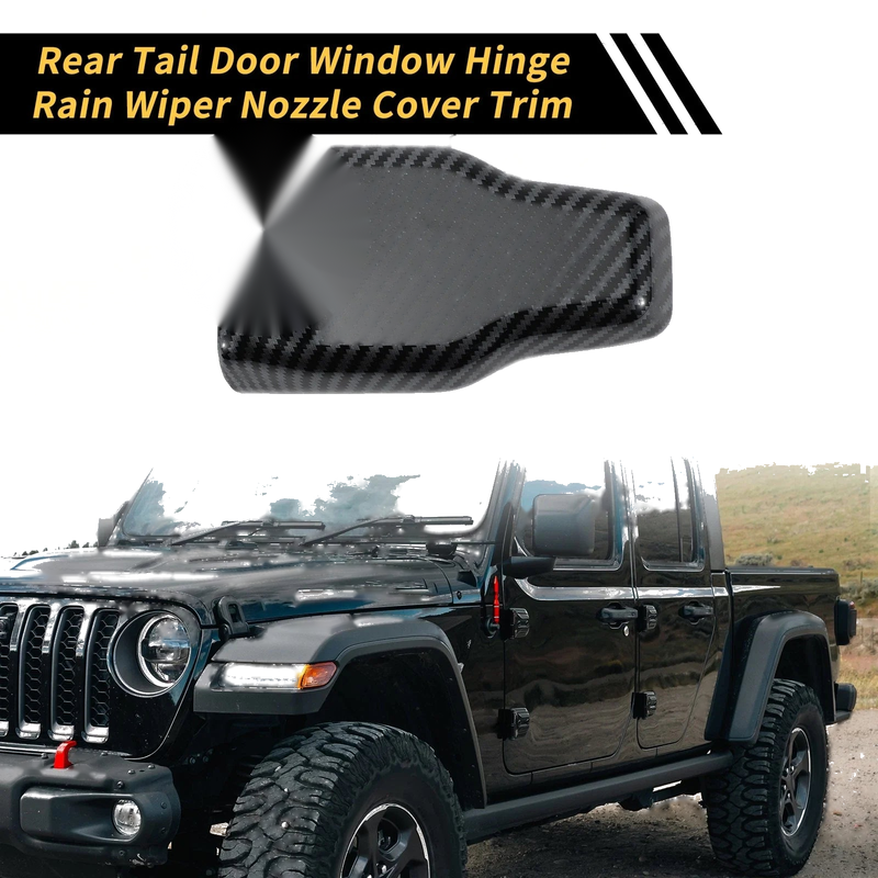 Jeep Carbon Fiber Pattern Rear Window Hinge & Nozzle Decals (Fits All Years)