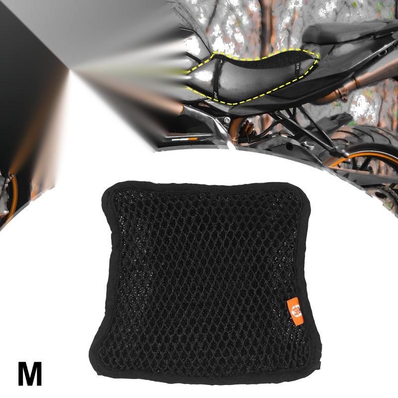 Motorcycle 26.5x23cm Size M Motorcycle Seat Cover Breathable Double Layer 3D Mesh Black