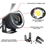 Car - Ice Blue Angel Eyes Halo Ring 3.5" COB LED Fog Light Projector (2010-2023)