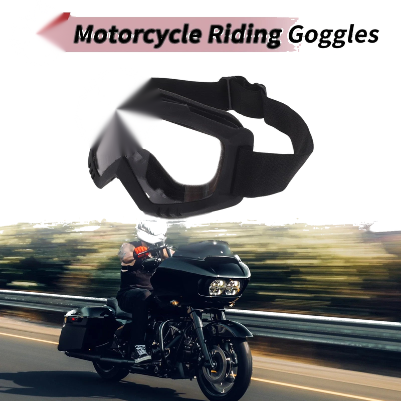 Motorcycle 1Pc Goggles Clear Lens Black Frame PC Cycling Sunglasses