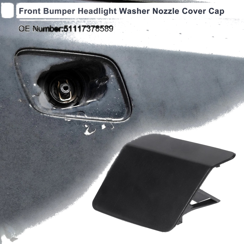 BMW X5 Unpainted Front Left Side Bumper Headlight Washer Nozzle Cover Cap