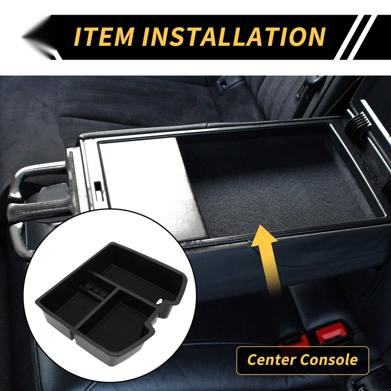 Chevy Silverado 1500 & GMC Sierra Center Console Organizer Tray Black