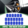 Car & Motorcycles 12mm Plastic Blue 20pcs Tire Valve Stem Caps