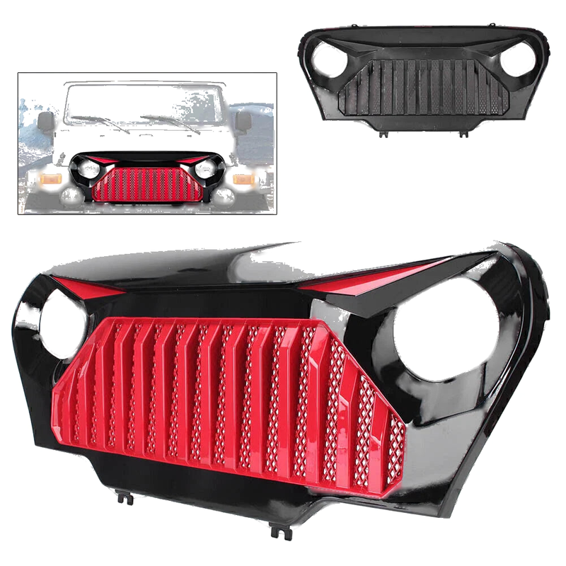 Jeep Wrangler TJ - Black Red Front Mesh Grille (1997-2006)