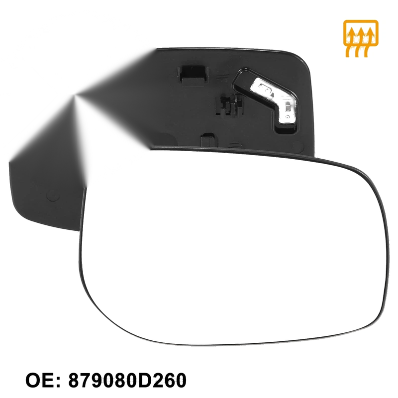 Toyota Yaris Right Side Heated Mirror Glass w/ Backing Plate (2006-2011)