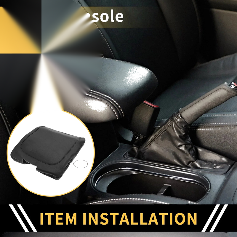 Dodge Ram Microfiber Leather Black Center Console Armrest Cover