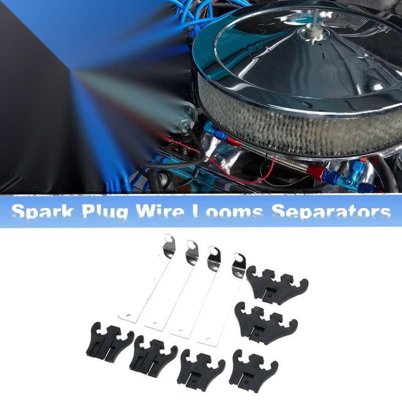 Chevy & Ford Black Spark Plug Separators 7/8/9mm Engine