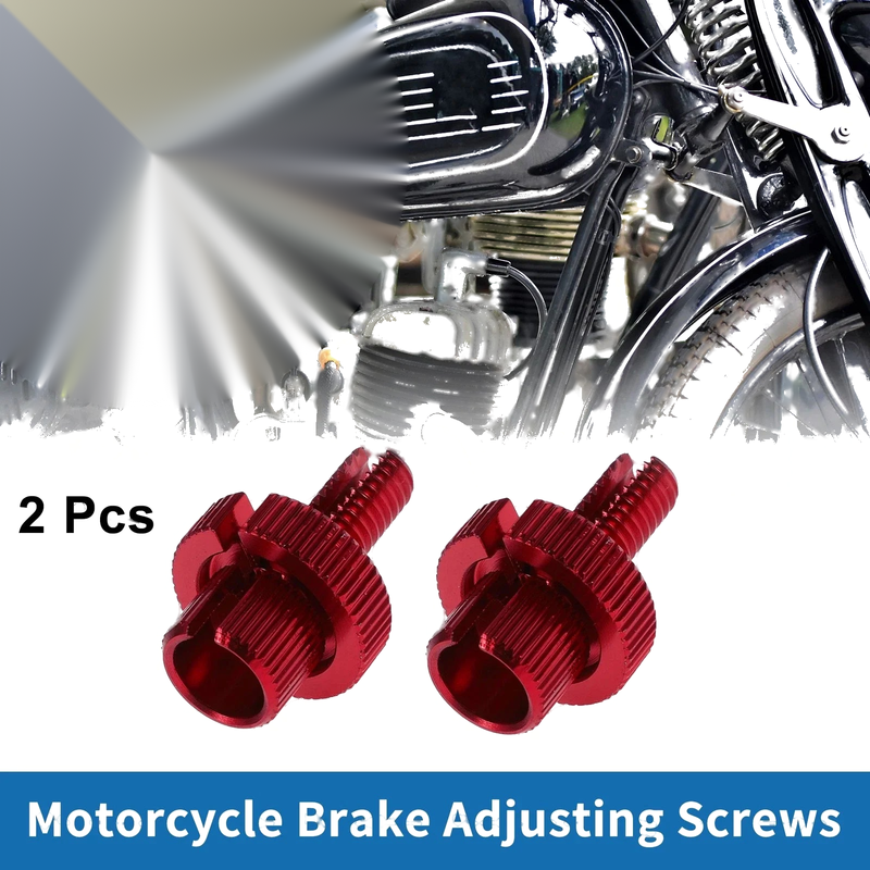 Motorcycle 2 x Brake Lever Barrel Adjusters Screws M8 Red