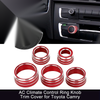 Toyota Camry 5x / Red AC Climate Control Knob Ring Trim Cover (2018-2020)