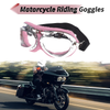 Motorcycle Goggles 1 Pc Goggles Clear Lens Pink Silver Frame PU Sponge
