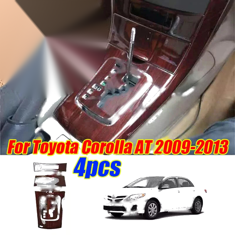 Toyota Corolla AT Console Gear Shift Panel Cover / Glossy Wood Grain (2009–2013)