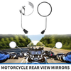 M8 Motorcycle Rear View Mirrors Round Shape Handlebar Mirrors Chrome Silver Tone