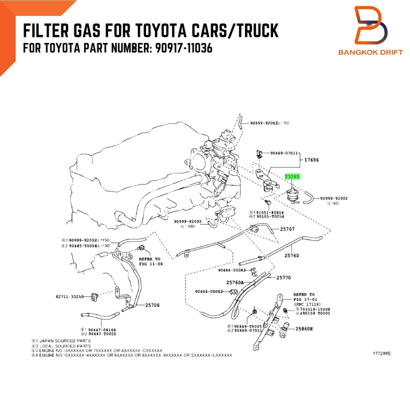 Toyota Hiace, Hilux, Ute, Land Cruiser Gas Filter (1KD, 2KD, D4D)