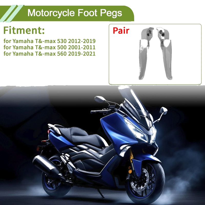 Yamaha T-Max 530 Foot Pegs / Silver Tone (2012–2019)