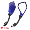 2Pcs / 10mm Screw Dia / Blue Black 360 Degree Blind Spot Mirror