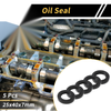 Oil Seal 25x40x7mm Seal Ring Rotary Shaft NBR Rubber Black 5 Pcs
