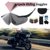 1 Set Motorcycle Riding Goggles Dark Gray Lens Blue Frame PC Cycling Sunglasses
