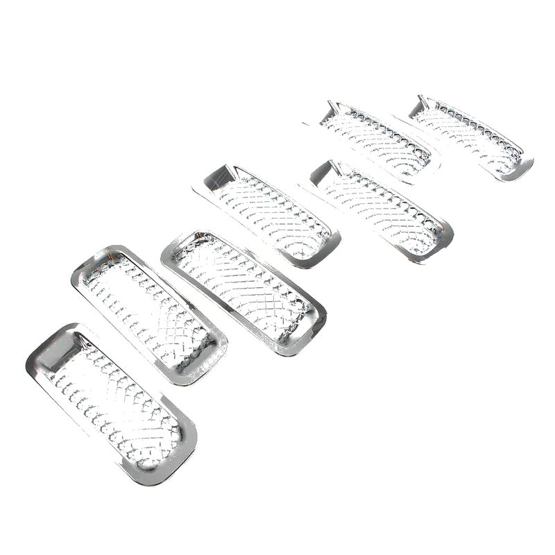 Jeep Patriot 7 Pcs Chrome Front Mesh Grille Cover (2011-2017)