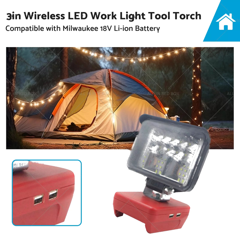 Milwaukee 18V Li-ion Battery 3in Wireless LED Work Light Torch