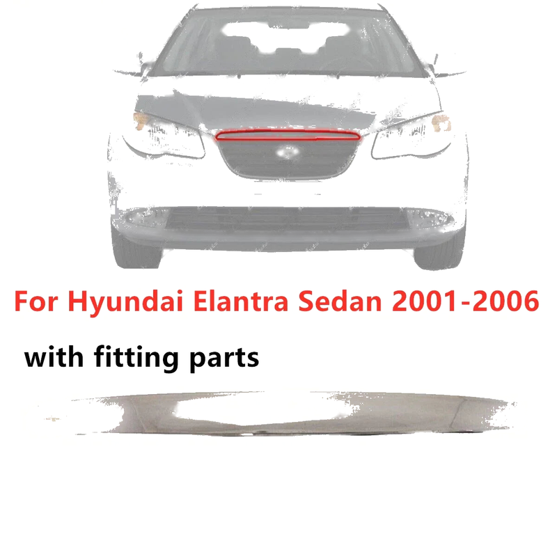 Hyundai Elantra Front Hood Molding / Chrome / Trim (2001–2006)
