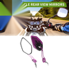 Motorcycle Rear View Mirrors Polygonal Shape Black Purple Aluminum Alloy
