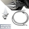 74.8" 10mm Motorcycle Hydraulic Brake Line Oil Hose Stainless Steel Silver Tone