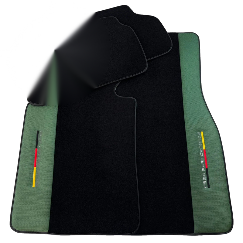 Rolls Royce Spectre (2023-2024) Green Leather AutoWin Black Floor Mats