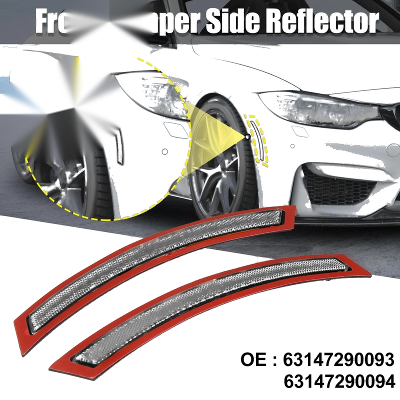 BMW F15 F85 White Car Front Bumper Reflector