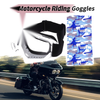 Motorcycle Riding Goggles with Transparent Lenses, White Frame Sunglasses