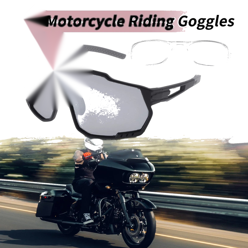Motorcycle Motorcycle Riding Goggles Black Frame Gray Lens PC Sunglasses