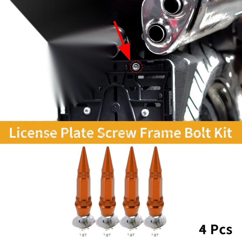 Universal Motorcycle License Plate Screws Cover 82mm 4 Pcs
