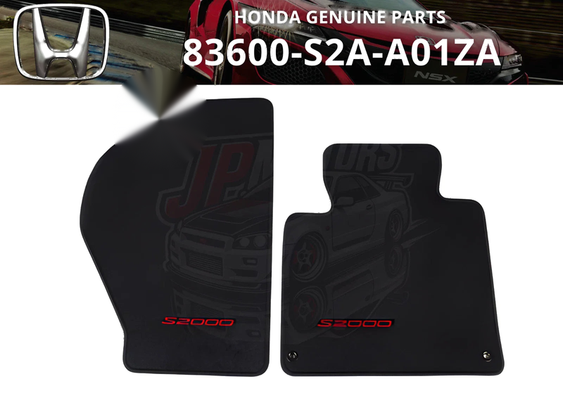 Honda S2000 Floor Mat Set Black LHD w/Red Letters (2000–2009)