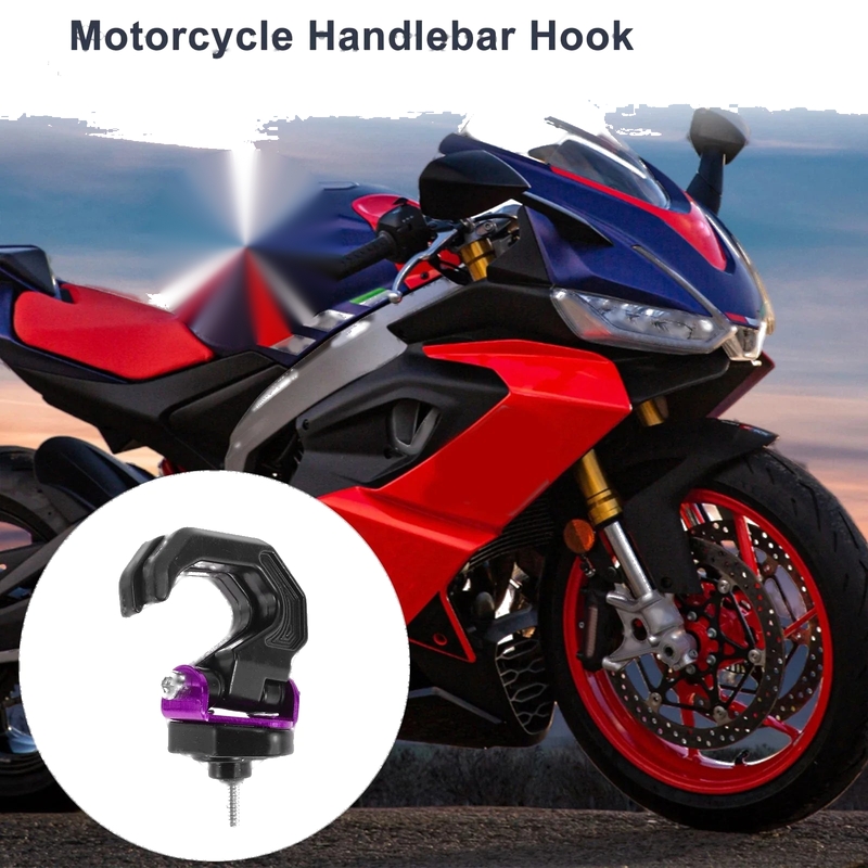 Horn-type Double Hook Aluminum Alloy Motorcycle Hanging Hook 1 Pc Black Purple