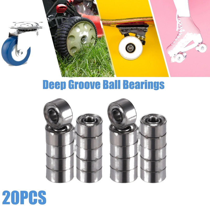 MakeModel 20pcs 3x8x4mm Double Metal Shield Deep Groove Ball Bearings
