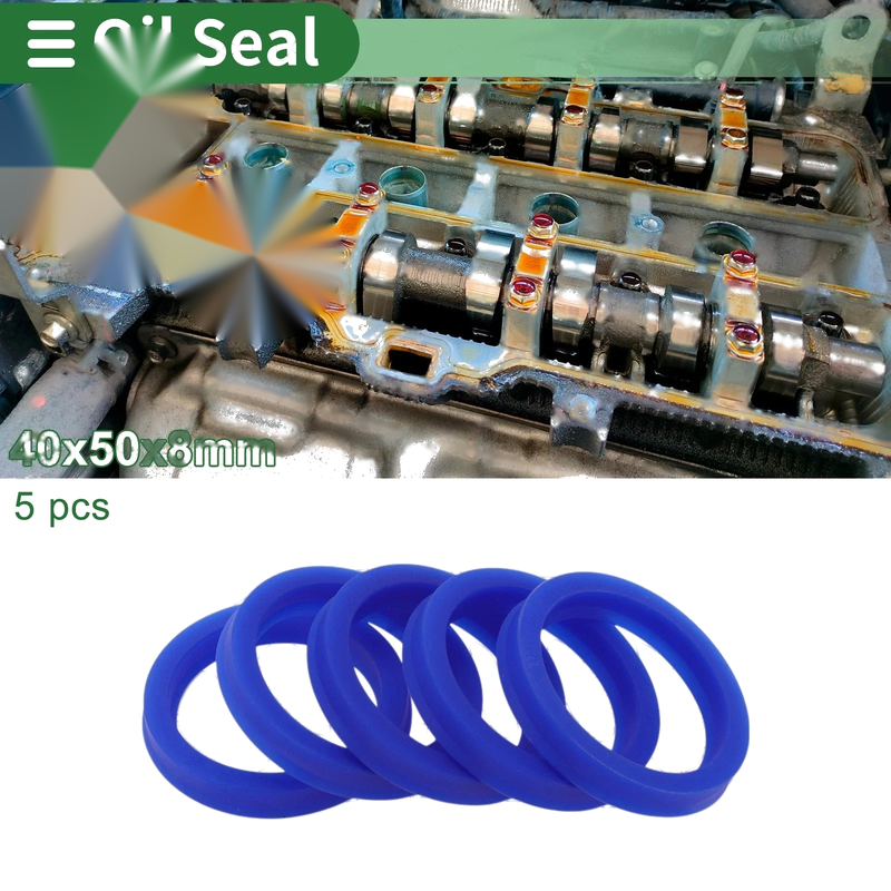 Oil Seal Rotary Shaft Seal TPU 40x50x8mm Blue 5 Pcs