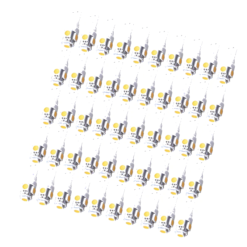 50PC Warm White T10 Wedge 5050 5SMD LED Dome Map License Light Bulbs